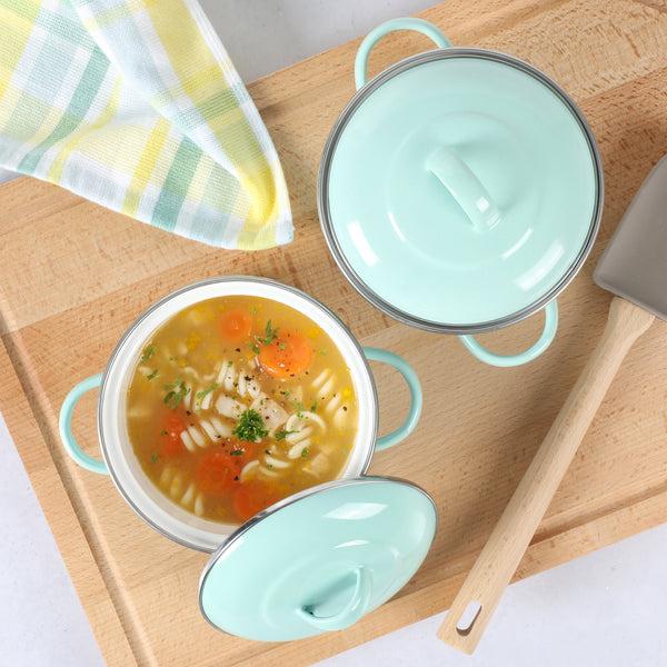 Gibson Home Martha Stewart 2-Pack Mini Enamel On Steel Dutch Ovens