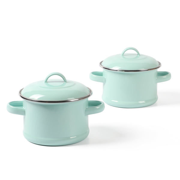 gibson home Martha Stewart 2-Pack Mini Enamel on Steel Dutch Ovens
