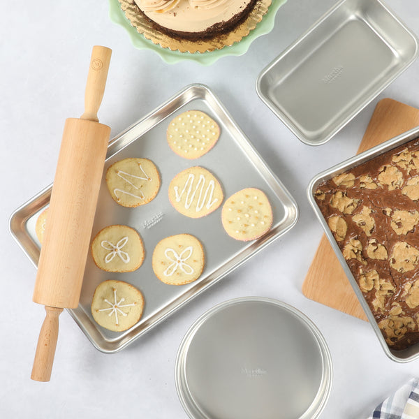 Gibson Home Martha Stewart Bainford 21" Large Beech Wood Rolling Pin