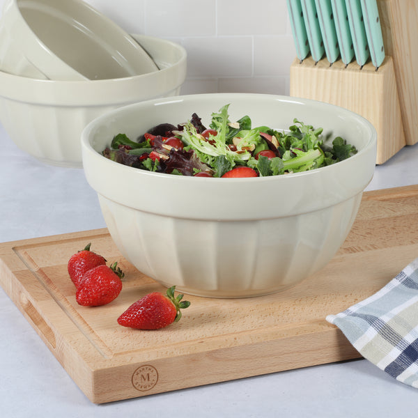 Gibson Home Martha Stewart Broadbrook 3-Piece (4Qt 2.8Qt 2.1Qt) Stoneware Bowl Set