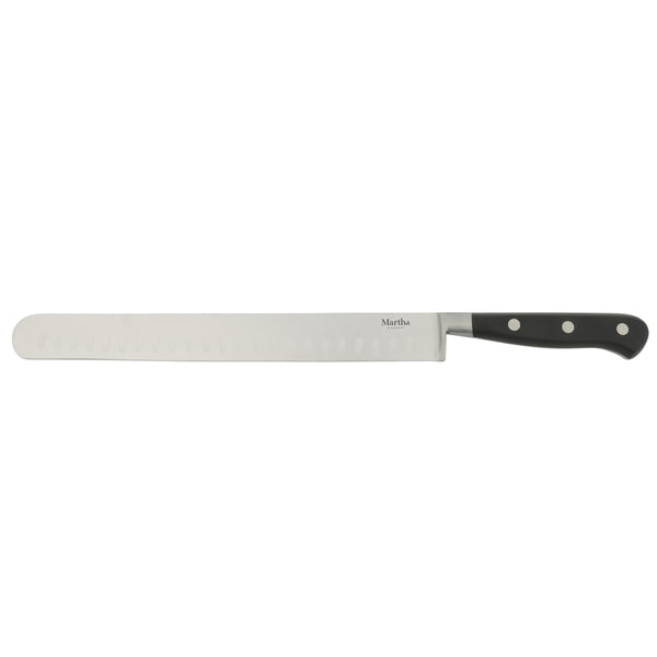 gibson home Martha Stewart Carverton 10" Hollow Edge Slicer Knife High Carbon Stainless Steel Kitchen Knive W/ Black Triple Rivet Handle