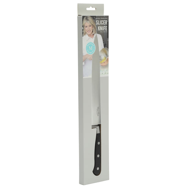 Gibson Home Martha Stewart Carverton 10" Slicer Knife High Carbon Stainless Steel Kitchen Knive W/ Black Triple Rivet Handle