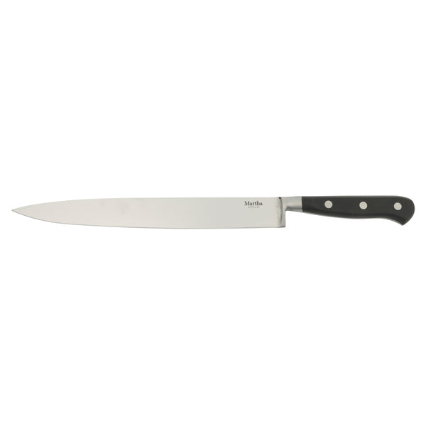gibson home Martha Stewart Carverton 10" Slicer Knife High Carbon Stainless Steel Kitchen Knive W/ Black Triple Rivet Handle