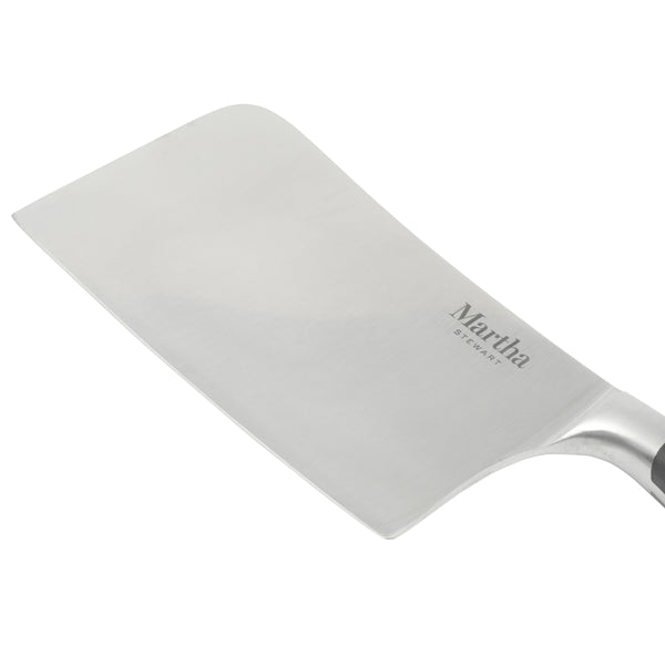 Gibson Home Martha Stewart Carverton 6" Cleaver Knife High Carbon Stainless Steel Kitchen Knive W/ Black Triple Rivet Handle