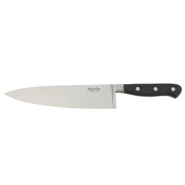 gibson home Martha Stewart Carverton 8" Chef Knife High Carbon Stainless Steel Kitchen Knive W/ Black Triple Rivet Handle