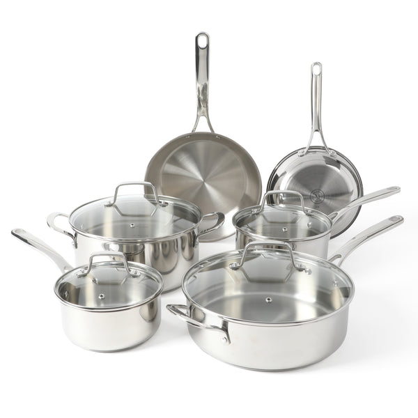 gibson home Martha Stewart Castelle 10-Piece Stainless Steel Cookware Set