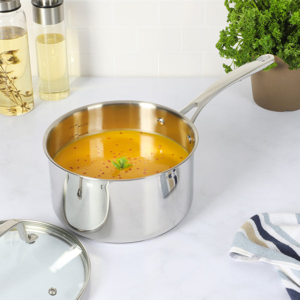 Gibson Home Martha Stewart Castelle 3.5-Quart Stainless Steel Sauce Pan