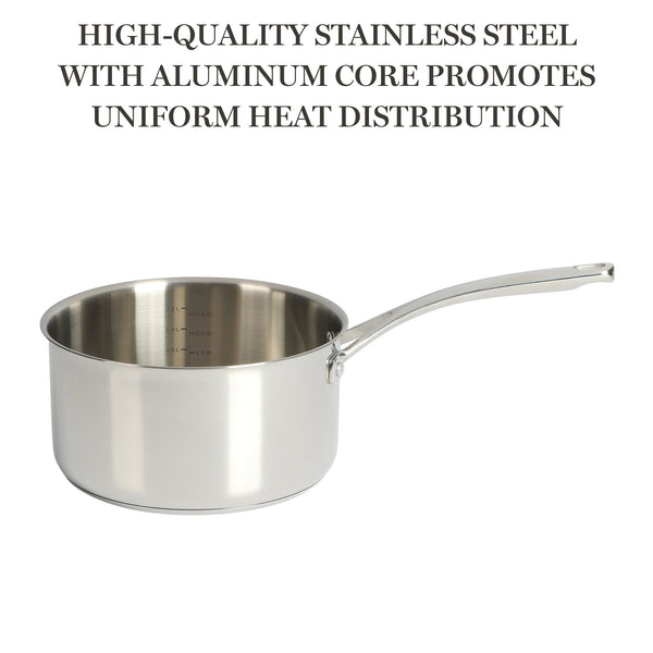 Gibson Home Martha Stewart Castelle 3.5-Quart Stainless Steel Sauce Pan