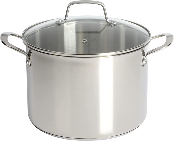 gibson home Martha Stewart Castelle 8-Quart Stainless Steel Stock Pot w/ Lid