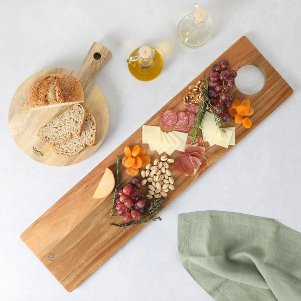 Gibson Home Martha Stewart Charcot 31.5" X 8" Acacia Wood Serving Charcuterie Board