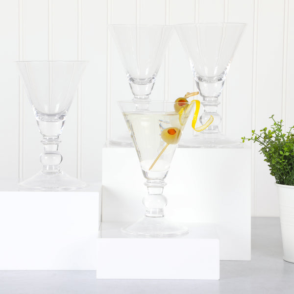 Gibson Home Martha Stewart Crispa 4 Piece 10 Ounce Handmade Goblet/Wine/Martini Glassware Set
