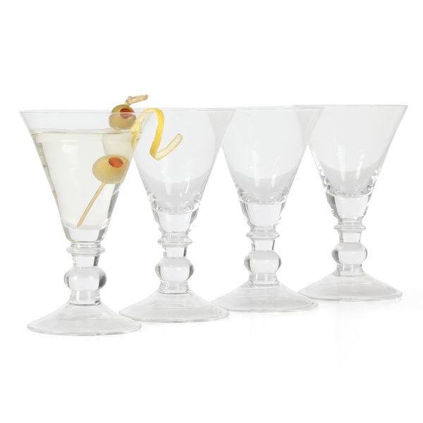 gibson home Martha Stewart Crispa 4 Piece 10 Ounce Handmade Goblet/Wine/Martini Glassware Set