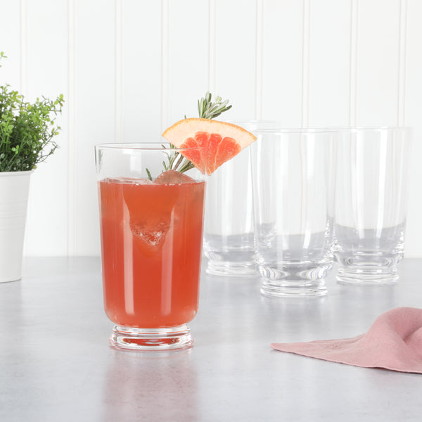 Gibson Home Martha Stewart Crispa 4-Piece 18 Ounce Handmade Hi Ball Glassware Set