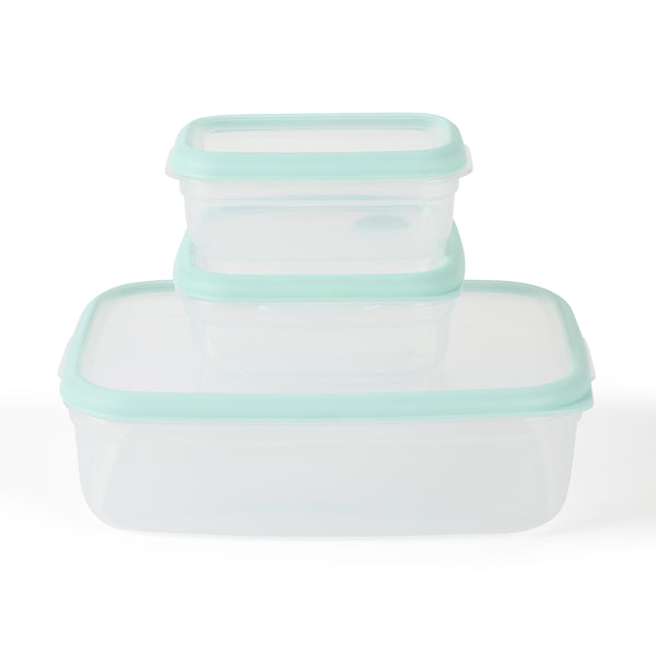 Gibson Home Martha Stewart Denslow 6-Piece (126oz 33.3oz 16.7oz) Square And Rectangular Food Container Set W/ Lids