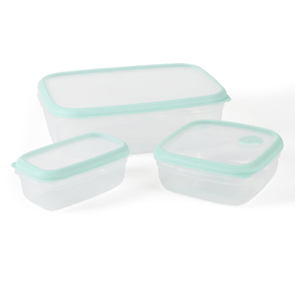 gibson home Martha Stewart Denslow 6-Piece (126oz 33.3oz 16.7oz) Square and Rectangular Food Container Set w/ Lids