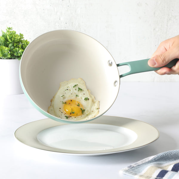 Gibson Home Martha Stewart Emmeline Premium Nonstick PFA Free Ceramic Interior 12 Piece Heavy Gauge Enamel Aluminum Pots And Pans Cookware Set