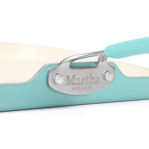 Gibson Home Martha Stewart Everyday Charlemont 10-Inch Teal Aluminum Square Griddle