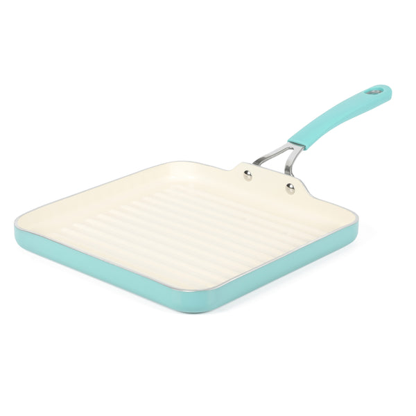 gibson home Martha Stewart Everyday Charlemont 10-Inch Teal Aluminum Square Griddle