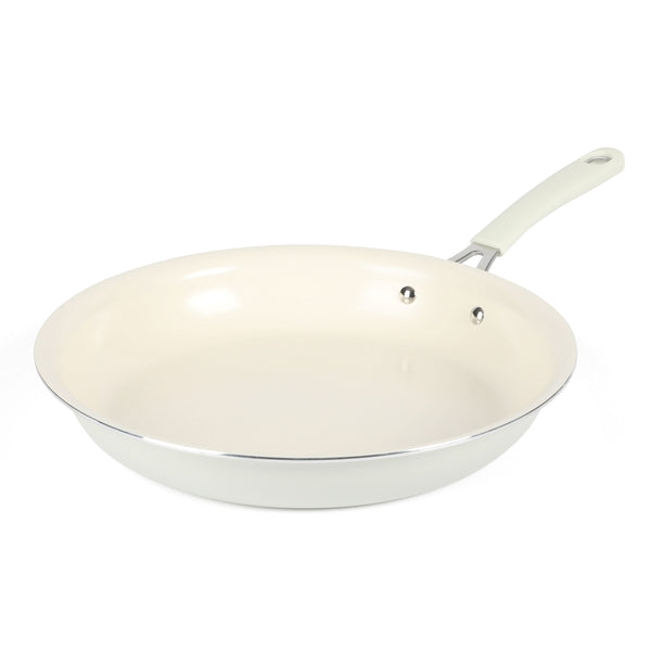 gibson home Martha Stewart Everyday Charlemont 12-Inch Linen Aluminum Fry Pan