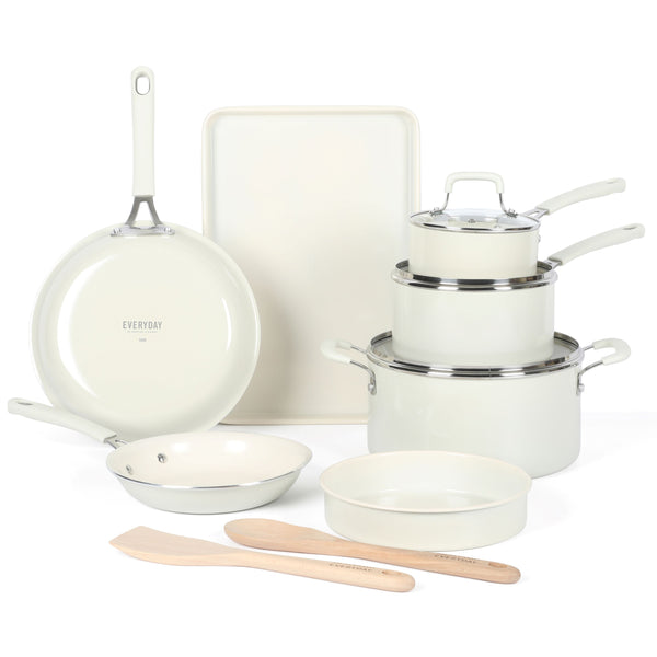 gibson home Martha Stewart Everyday Charlemont 12-Piece Forged Aluminum Cookware Set