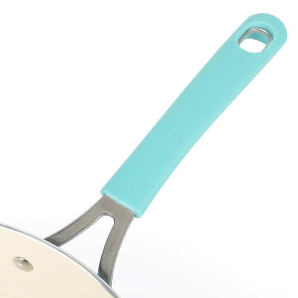 Gibson Home Martha Stewart Everyday Charlemont Teal 4.5-Quart Enamel Aluminum Saute Pan With Lid