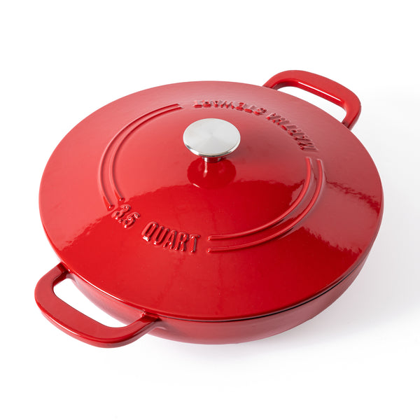 Gibson Home Martha Stewart Gatwick 3.5-Quart Enameled Cast Iron Dutch Oven Braiser - Red