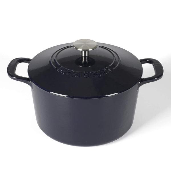 Gibson Home Martha Stewart Gatwick 4 Quart Enamel Cast Iron Dutch Oven - Navy Blue