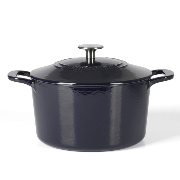 gibson home Martha Stewart Gatwick 4 Quart Enamel Cast Iron Dutch Oven - Navy Blue