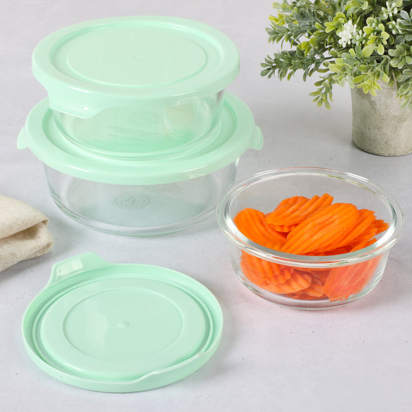 Gibson Home Martha Stewart Hadsell 6-Piece (32.1oz 22oz 13.5oz) Round Borosilicate Glass Storage Container Set W/ Lids