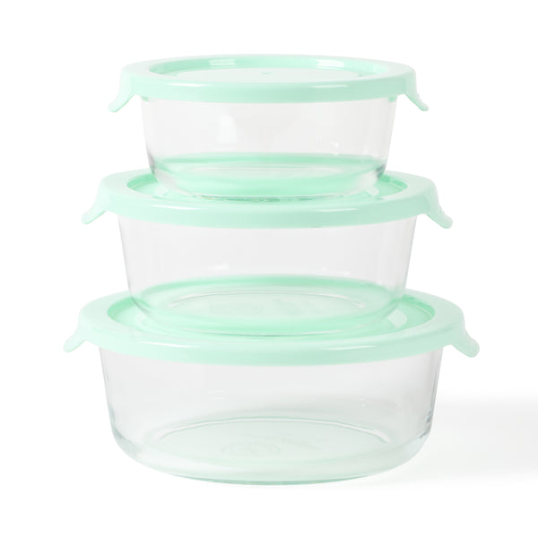Gibson Home Martha Stewart Hadsell 6-Piece (32.1oz 22oz 13.5oz) Round Borosilicate Glass Storage Container Set W/ Lids
