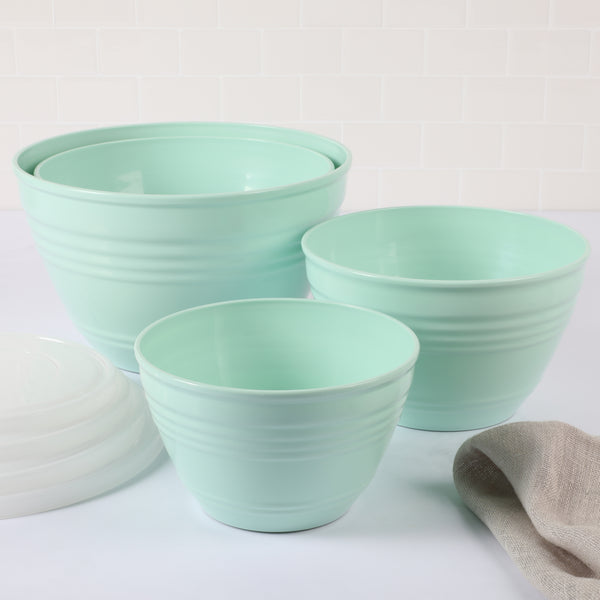 Gibson Home Martha Stewart Hoyt 8-Piece (6.2qt 4.3qt 2.8qt 1.8qt) Round Mixing Bowl Set W/ Lid