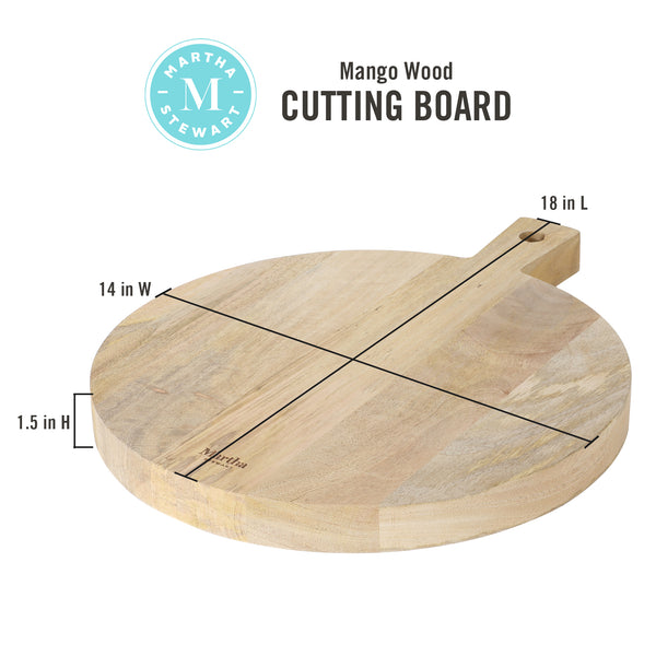 Gibson Home Martha Stewart Kindale Mango Wood Round Cutting Board