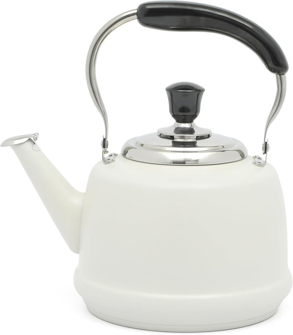 gibson home Martha Stewart Kingstree Large 2 Qt Heavy Gauge Stainless Steel Whistling Tea Kettle
