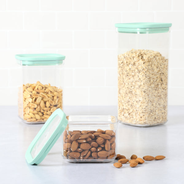 Gibson Home Martha Stewart Langstaff 6-Piece (60oz 37oz 17oz) Square Stackable Container Set W/ Lids