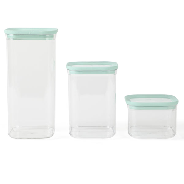 Gibson Home Martha Stewart Langstaff 6-Piece (60oz 37oz 17oz) Square Stackable Container Set W/ Lids