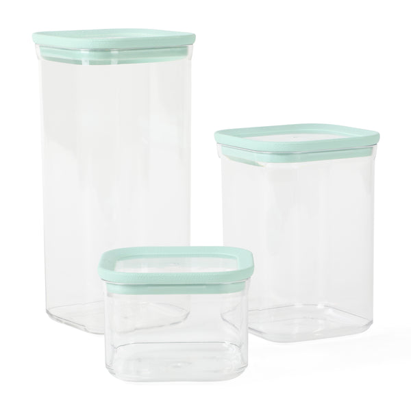 gibson home Martha Stewart Langstaff 6-Piece (60oz 37oz 17oz) Square Stackable Container Set w/ Lids