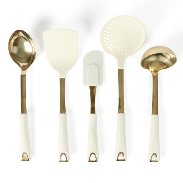 gibson home Martha Stewart Lockton 5-Piece Stainless Steel & Nylon Kitchen Tool Set - Linen w/ Gold gibson home Martha Stewart Lockton 5-Piece Stainless Steel & Nylon Kitchen Tool Set - Linen w/ Gold
