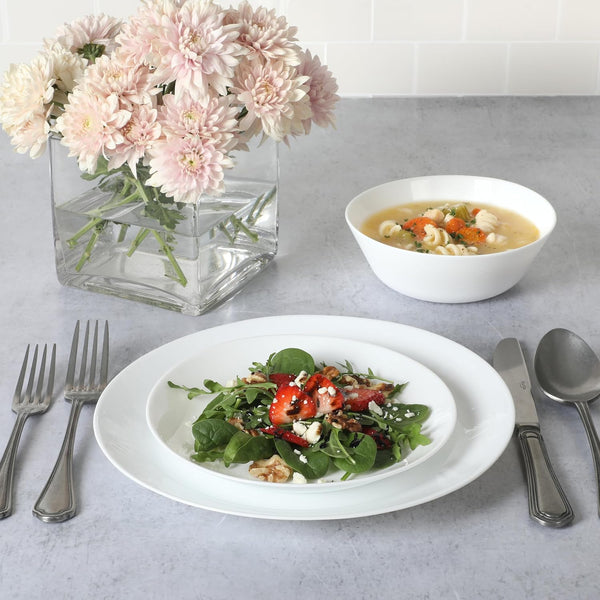 Gibson Home Martha Stewart Opalton 18 Piece Chip And Break Resistant Opal Glass Dinnerware Set