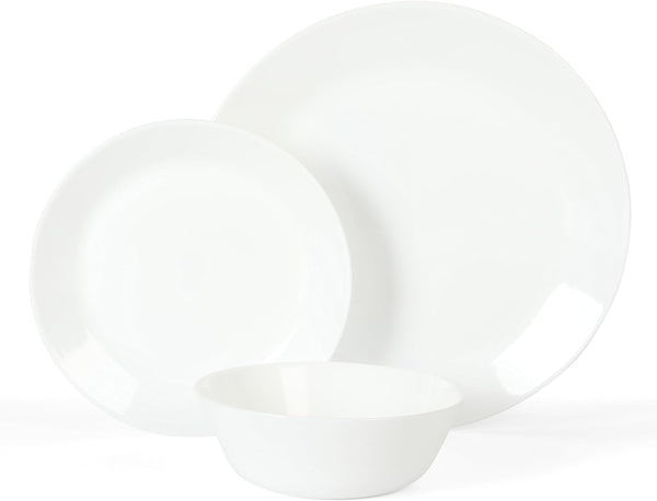 Gibson Home Martha Stewart Opalton 18 Piece Chip And Break Resistant Opal Glass Dinnerware Set