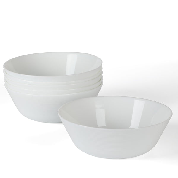 gibson home Martha Stewart Opalton 6 Piece 6 Inch Chip and Break Resistant Cereal Bowl