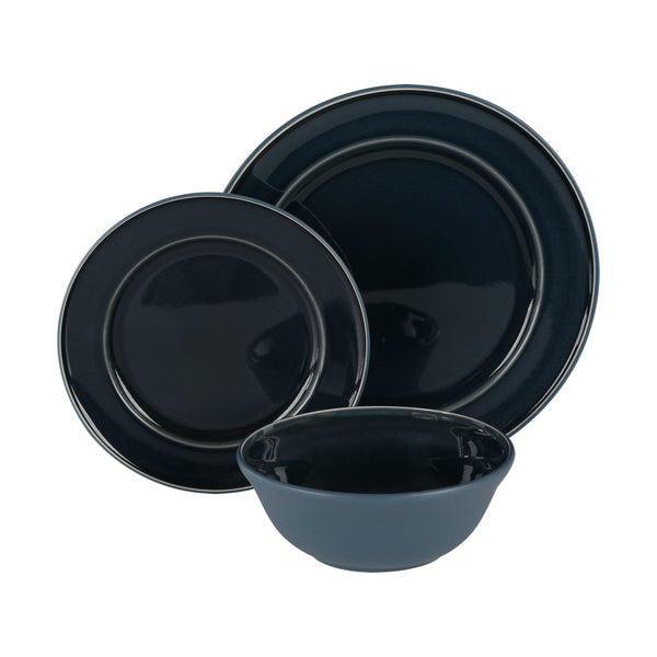 Gibson Home Martha Stewart Portillo 12-Piece Reactive Stoneware Dinnerware Set
