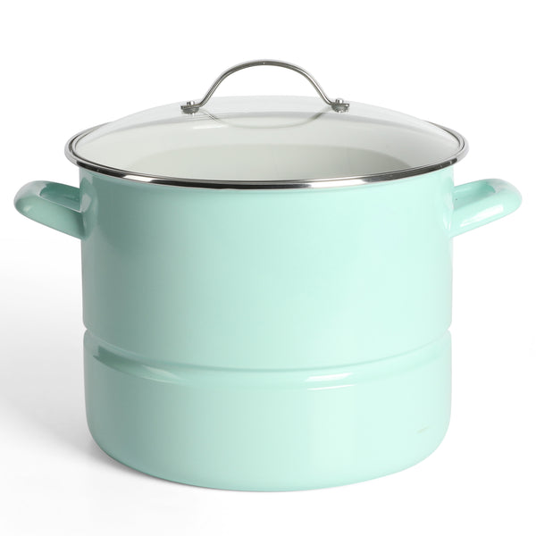 gibson home Martha Stewart Thayer 16-Quart Enamel on Steel Steamer Pot w/ Stainless Steel Insert gibson home Martha Stewart Thayer 16-Quart Enamel on Steel Steamer Pot w/ Stainless Steel Insert