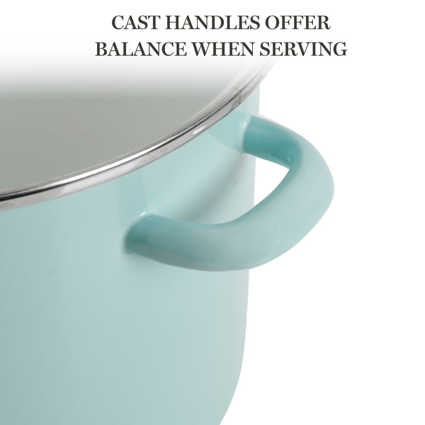 Gibson Home Martha Stewart Thayer 8-Quart Enamel On Steel Stock Pot W/ Steamer Insert