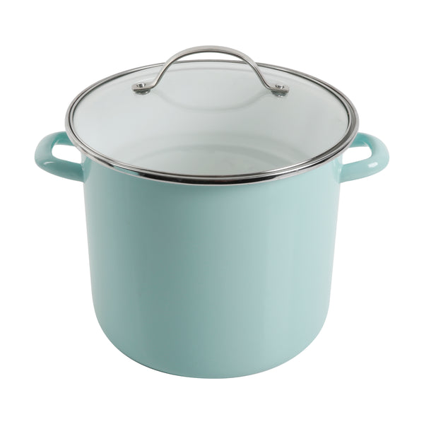 gibson home Martha Stewart Thayer 8-Quart Enamel on Steel Stock Pot w/ Steamer Insert