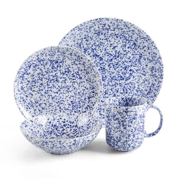 gibson home Martha Stewart Warham 16-Piece Hand Painted Splatter Reactive Stoneware Dinnerware Set