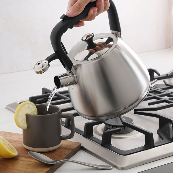 Gibson Home Mr. Coffee Armidale Large 2.5QT Brushed Stainless Steel Whistling Tea Kettle