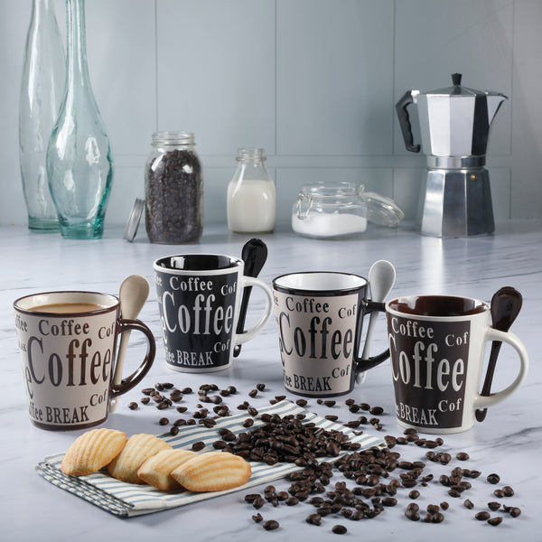 Gibson Home Mr. Coffee Bareggio 8-Piece Reactive Stoneware Mug Set