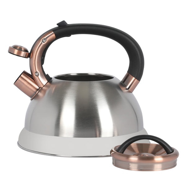Gibson Home Mr. Coffee Flintshire 2.2 Quart Large Whistling Stainless Steel Tea Kettle