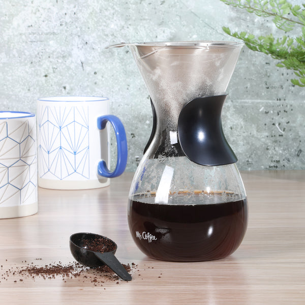 Gibson Home Mr. Coffee Verduzco 3-Piece 34oz Borosilicate Glass Pour Over W/ Hand Guard