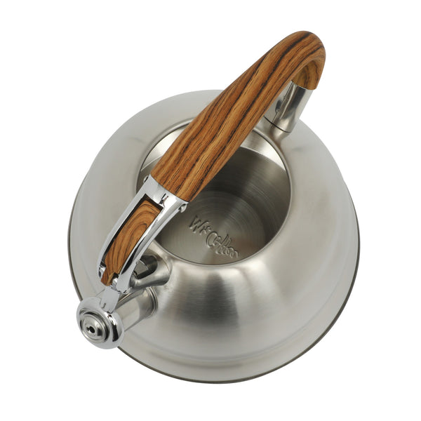 Gibson Home Mr. Coffee Woodmont 2-Quart Stainless Steel Tea Kettle W/ Wood Handle